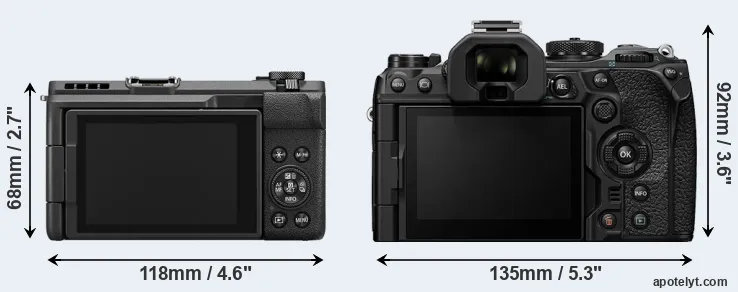 Comparison V1 or OM-1 rear