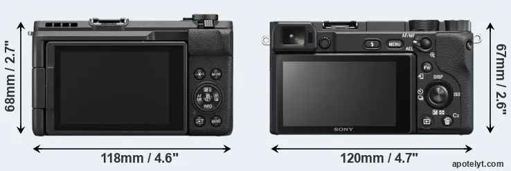 Comparison V1 or A6400 rear