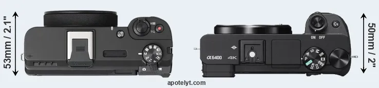 Compare V1 versus A6400 top