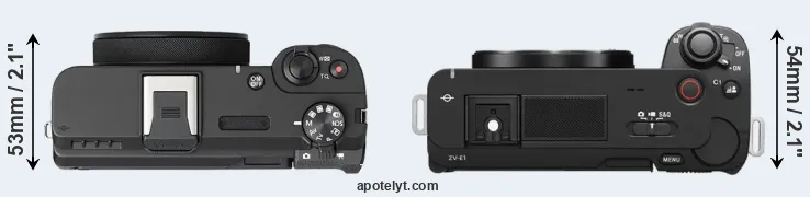 Compare V1 versus ZV-E1 top