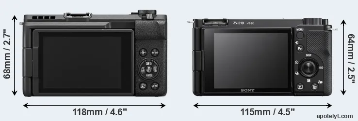 Comparison V1 or ZV-E10 rear
