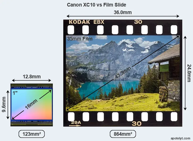 Canon XC10 sensor measures