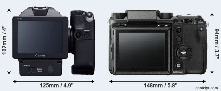 Comparison XC10 or GFX 50S rear