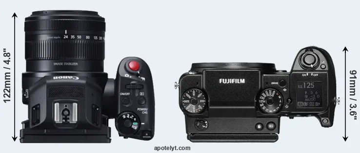 Compare XC10 versus GFX 50S top