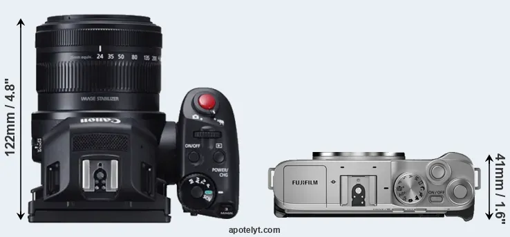 Compare XC10 versus X-A7 top