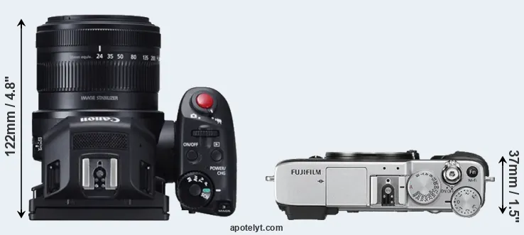 Compare XC10 versus X-E2S top