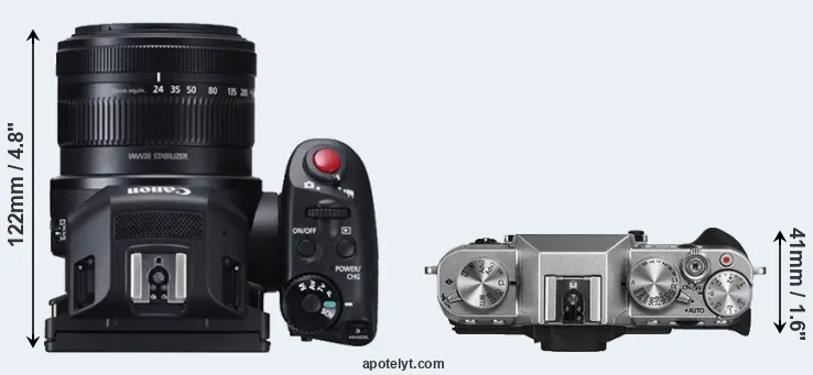 Compare XC10 versus X-T10 top