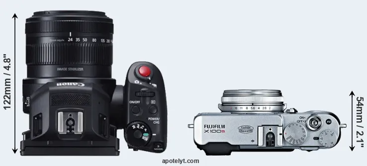 Compare XC10 versus X100S top