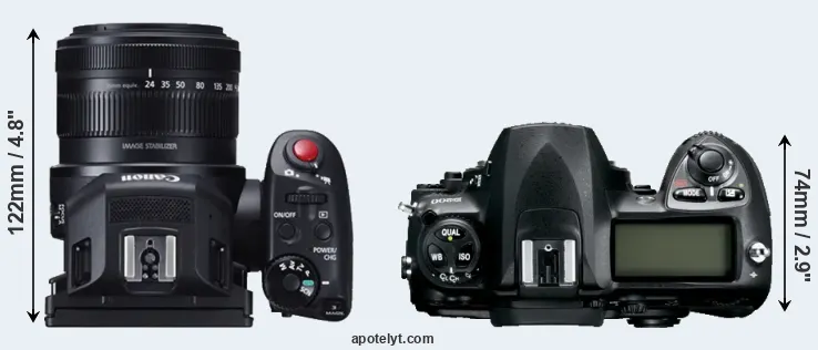 Compare XC10 versus D200 top