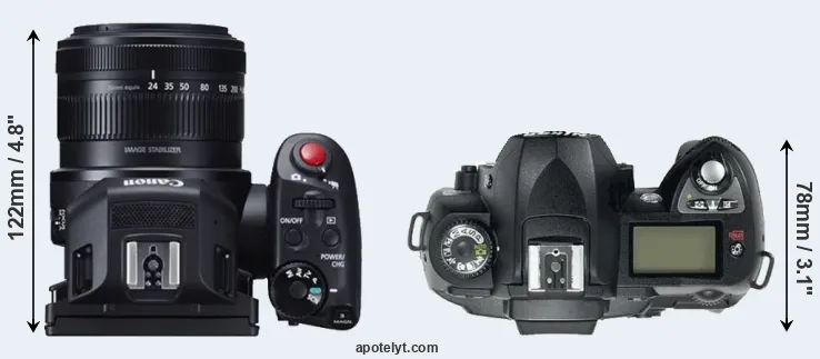 Compare XC10 versus D70 top