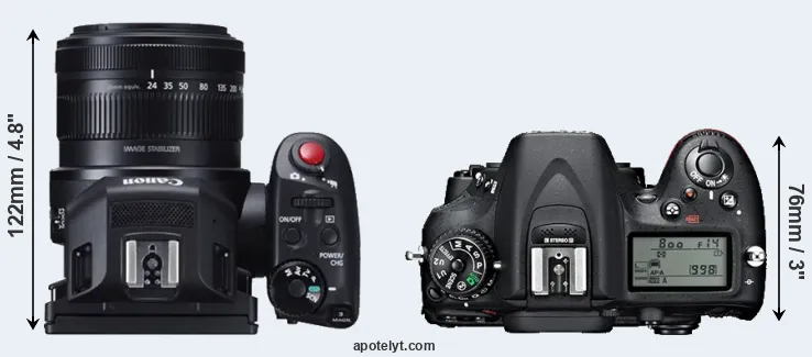 Compare XC10 versus D7100 top