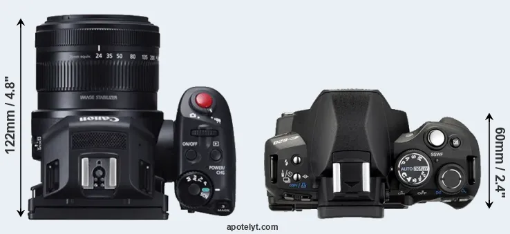 Compare XC10 versus E-620 top