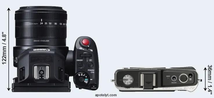 Compare XC10 versus E-P2 top
