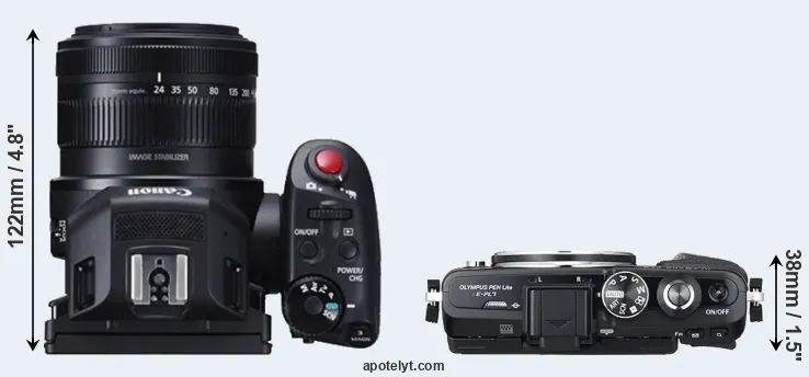 Compare XC10 versus E-PL7 top
