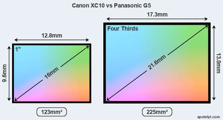 Canon XC10 and Panasonic G5 sensor measures