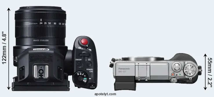 Compare XC10 versus GX7 top