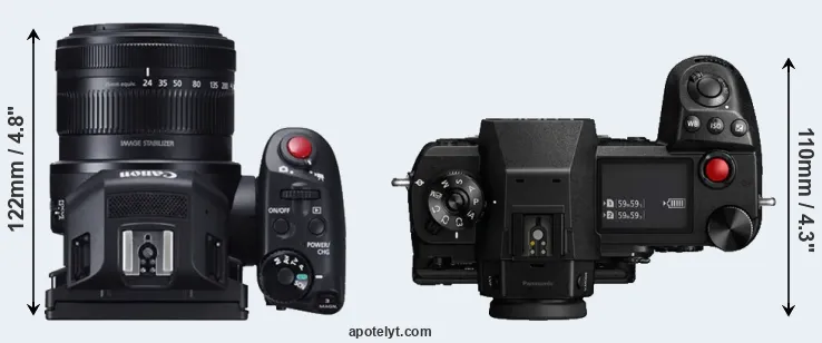 Compare XC10 versus S1H top