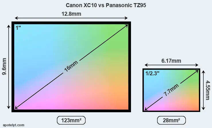 Canon XC10 and Panasonic TZ95 sensor measures