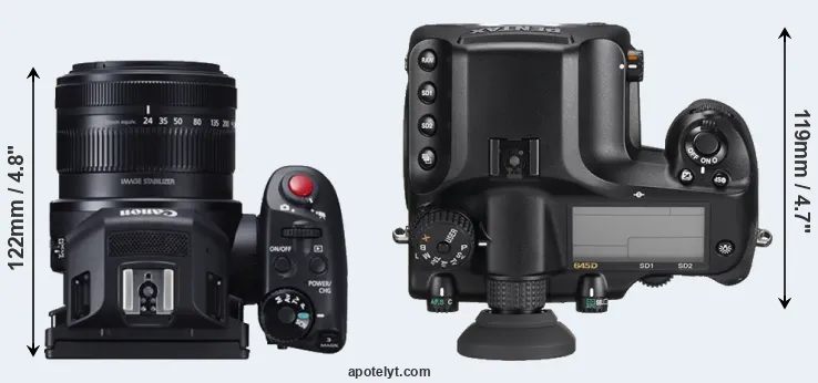 Compare XC10 versus 645D top