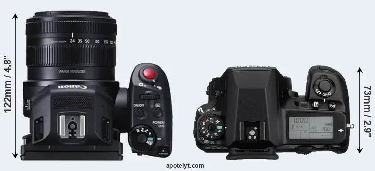 Compare XC10 versus K-5 top