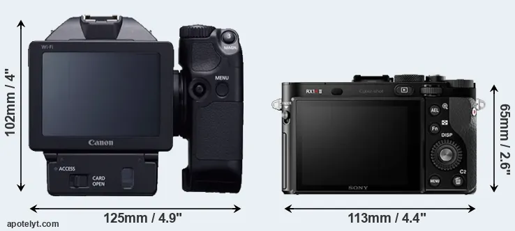 Comparison XC10 or RX1R II rear