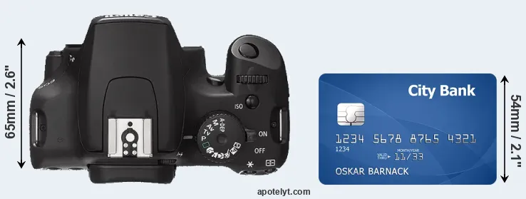 XS versus credit card top view
