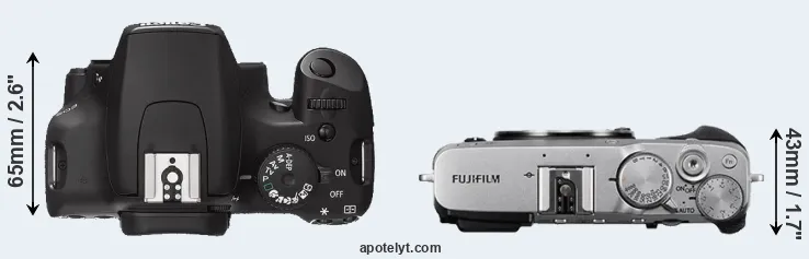Compare XS versus X-E3 top