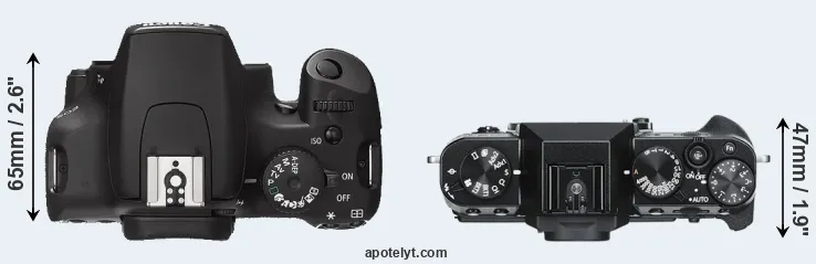 Compare XS versus X-T30 top