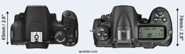 Compare XS versus D300 top