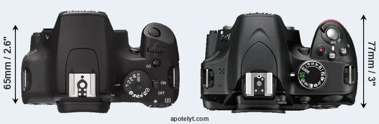 Compare XS versus D3200 top