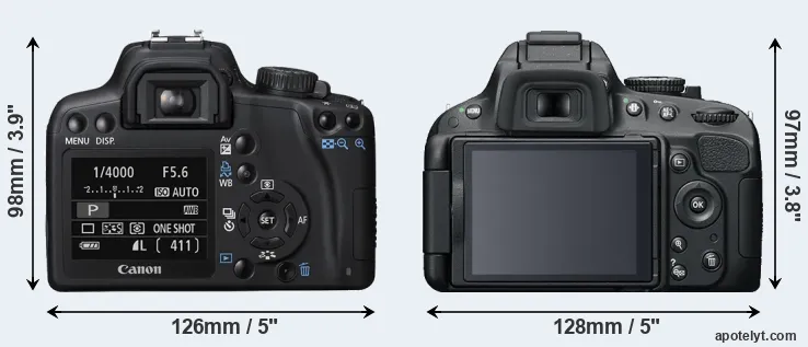 Comparison XS or D5100 rear