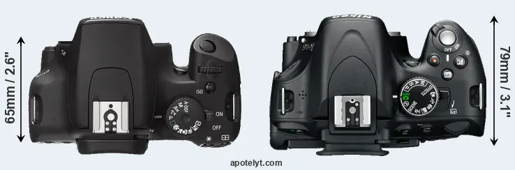 Compare XS versus D5100 top