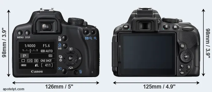 Comparison XS or D5300 rear