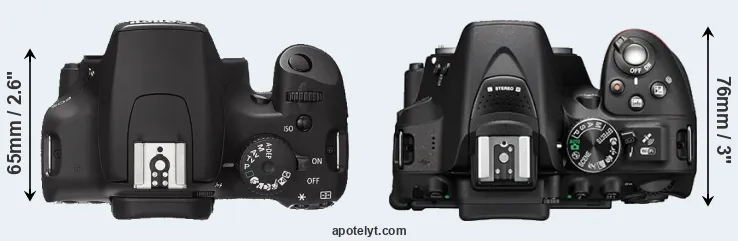 Compare XS versus D5300 top