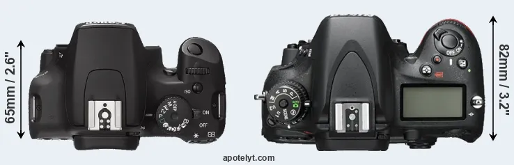 Compare XS versus D600 top