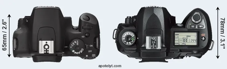 Compare XS versus D70s top
