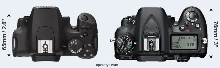 Compare XS versus D7100 top