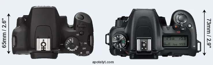 Compare XS versus D7500 top