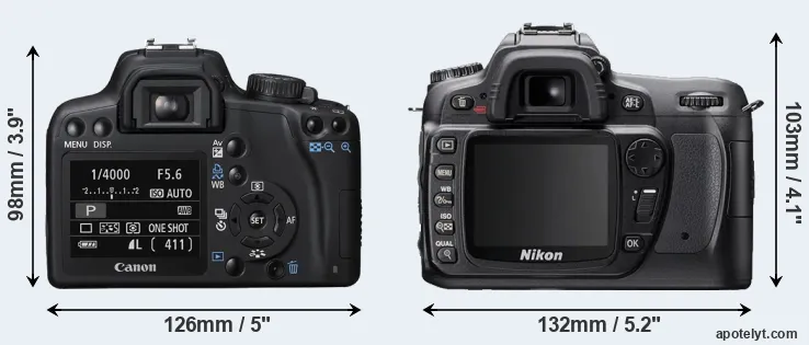 Comparison XS or D80 rear