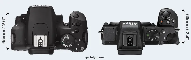Compare XS versus Z50 top