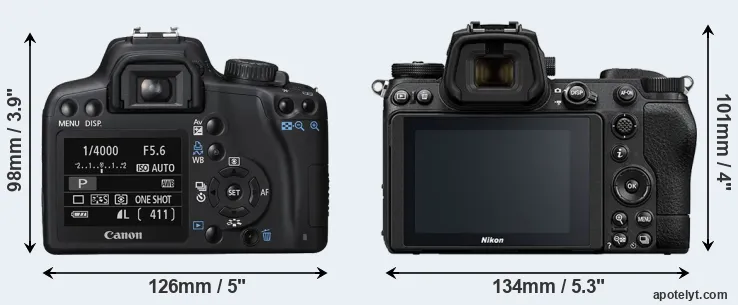 Comparison XS or Z6 II rear
