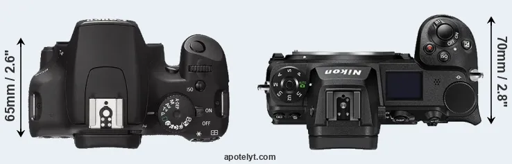 Compare XS versus Z6 II top