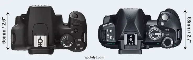 Compare XS versus E-510 top