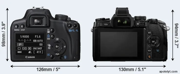 Comparison XS or E-M1 rear