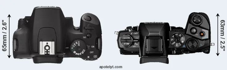 Compare XS versus E-M1 top