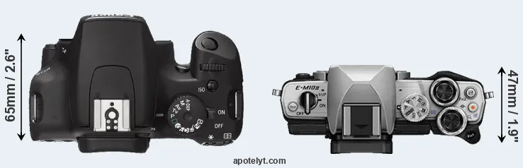 Compare XS versus E-M10 II top