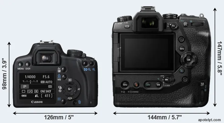 Comparison XS or E-M1X rear