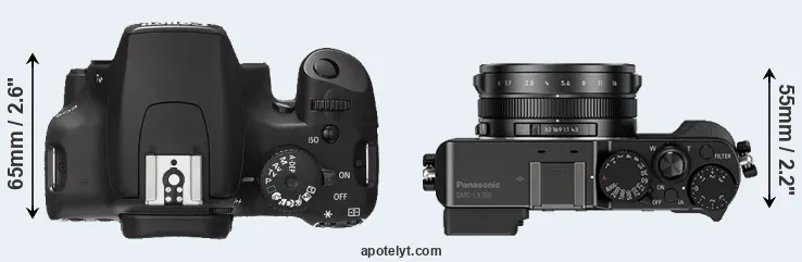 Compare XS versus LX100 top