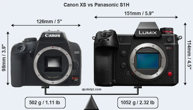 Size Canon XS vs Panasonic S1H
