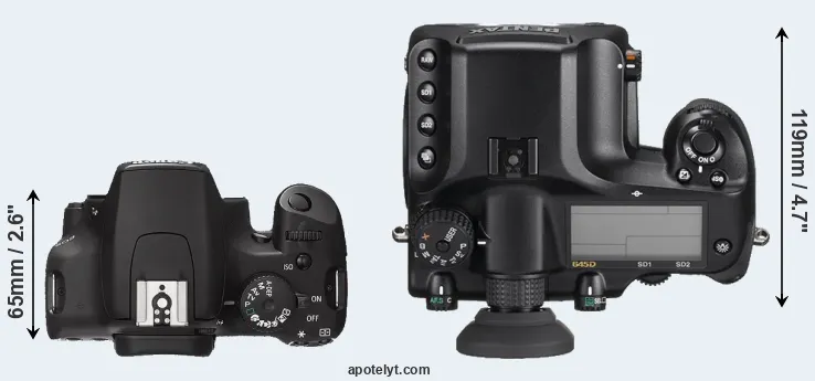 Compare XS versus 645D top